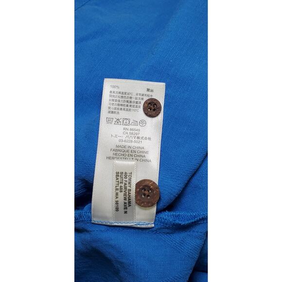 Tommy Bahama Shirt Sz XL Mens 100% Silk Blue Short Sleeve Button Up Camp C22-39 - Picture 6 of 8